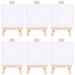 BESTONZON 6 Sets of Mini Stretched Artist Canvas Art Board White Blank Art Boards Wooden Oil Paint Artwork painting Board(White)