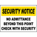 Vinyl Stickers - Bundle - Safety and Warning & Warehouse Signs Stickers - Check with Security Sign - 3 Pack (13 x 9 )