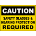 Traffic & Warehouse Signs - Hearing Protection & Safety Glasses Sign 18 x 24 Aluminum Sign Street Weather Approved Sign 0.04 Thickness