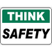 Vinyl Stickers - Bundle - Safety and Warning & Warehouse Signs Stickers - Think Safety Sign - 6 Pack (10 x 7 )