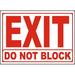 Traffic & Warehouse Signs - Exit Do Not Block Sign 12 x 8 Aluminum Sign Street Weather Approved Sign 0.04 Thickness