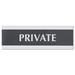 Century Series Office Sign Private 9 X 3 Black/silver | Bundle of 10 Each