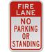 Traffic & Warehouse Signs - Fire Lane No Parking or Standing Sign N7 10 x 7 Aluminum Sign Street Weather Approved Sign 0.04 Thickness