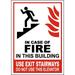 Vinyl Stickers - Bundle - Safety and Warning & Warehouse Signs Stickers - in Case of Fire in This Building Sign - 10 Pack (18 x 24 )