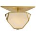 Moonbow 3-Light 21 Inch Architectural Glass Aged Brass Semi-Flush Mount