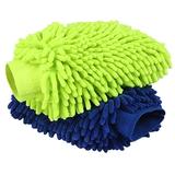 JDEFEG 2Pcs Microfiber Car Window Washing Home Cleaning Cloth Duster Towels Gloves Car Cleaning Supplies Blue Green