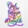 Angdest Club Holographic Decal Stickers Of God Is My Refuge And Strength Premium Waterproof