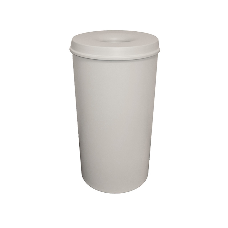 PROREGAL Selbstlöschender Papierkorb & Abfallsammler aus Metall | 50 Liter, HxØ 63x33,5cm | Grau Image