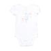 Carter's Short Sleeve Onesie: White Floral Motif Bottoms - Size 3 Month