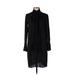 MICHAEL Michael Kors Casual Dress - Shift Mock Long sleeves: Black Dresses - Women's Size X-Small