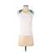 Nike Active T-Shirt: White Color Block Activewear - Women's Size X-Small