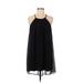 Soprano Casual Dress - Shift Halter Sleeveless: Black Print Dresses - Women's Size Medium