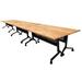 48" x 213" Flip & Stow Solid Wood / Beech Modular Conference Table