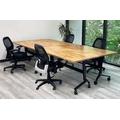 60" x 132" Flip & Stow Solid Wood / Beech Modular Conference Table