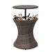 MoNiBloom 7.5 Gallon Cool Bar Table Rattan Patio Beverage Cooler Table Party Beer Ice Chest in Brown | 23 H x 20 W x 20 D in | Wayfair