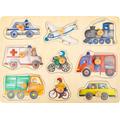 Small foot 11503 - Setzpuzzle Fahrzeuge der Stadt, Greifpuzzle, Holz, 9 Puzzleteile - small foot GmbH & Co. KG