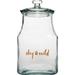 Amici Pet â€œStay Wildâ€� Glass Canister Square Jar Dog and Cat Food Storage Container Glass