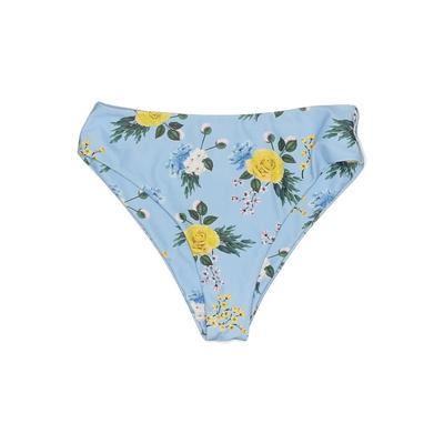 Zaful Swimsuit Bottoms: Blue Floral Swimwear - Women's Size 6