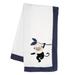 Lambs & Ivy Jungle Party White/Navy Monkey Soft Fleece Baby Blanket