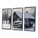 Gracie Oaks Old Truck At The Barn In Winter III - Farmhouse/Country Canvas Wall Art Set Metal in Black/Gray/White | 32 H x 48 W x 1 D in | Wayfair