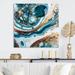 Mercer41 Ocean Marble Hald Circle Abstract I - Abstract Marble Canvas Prints Canvas in Blue/Green/White | 24 H x 24 W x 1 D in | Wayfair