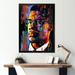 Winston Porter Malcolm X Illustration I - Celebrity Wall Art Living Room Plastic in Blue/Brown/Green | 44 H x 34 W x 1.5 D in | Wayfair