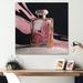 House of Hampton® Pink Perfume Scented Treasures I - Fashion Perfume Wall Decor Canvas in Black/Pink | 24 H x 24 W x 1 D in | Wayfair