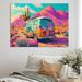 George Oliver Vintage Van Roadside Stories IV - Retro Car Canvas Prints Plastic in Blue/Green/Pink | 34 H x 44 W x 1.5 D in | Wayfair