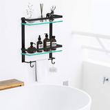 Rebrilliant Moncure Adhesive Shower Caddy Aluminum/Metal in Black/Gray | 16.1 H x 15.2 W x 5 D in | Wayfair EC0647BF3FEA4A2BB3399AC311F1A381