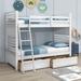 Isabelle & Max™ Ellaline Twin Over Twin Bunk Bed w/ Drawers, Wood in White | 66.9 H x 41.1 W x 79.9 D in | Wayfair 30A0911B12734A0689EC810F89FAD1E6