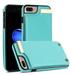 Feishell for iPhone 7 Plus/iPhone 8 Plus 5.5 inch Back Wallet Case with Back Accordion Folding Card Holder Shockproof Premium PU Leather Button Card Slots Anti-Scratch Phone Case Mint