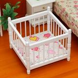 Mairbeon Miniature Toddler Bed Minimalistic Creative Wood Furniture Model Baby Bed for 1/12 Doll House