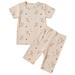 Rovga Outfits For Toddler Girls 2023 Summer New Children S Pajamas Pure Cotton Skin Friendly Middle And Young Children S Top Baby Clogs Household Clothing Set