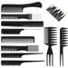 10 Pcs Hair Combs Set Wide Tooth Comb Anti-static Barber Comb Fine Hair Styling Comb Professional Hairdressing Comb Detangling Combs Rat Tail Comb for Long Wet Thick Curly Hair Men Women Salon & Home