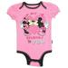 Disney Minnie Mouse Girl 9-18M Newborn Infant Pink One Piece With Mickey Glitter