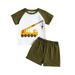 Rovga Outfits For Toddler Girls Kids Baby Unisex Spring Summer Print Cotton Short Sleeve Tshirt Shorts Outfits Clothes