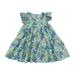 Baby Girls Dress Sleeveless Round Neck Floral Printed Bowknot Party Princess Spring Summer Cute Cartoon Sundress For Girls