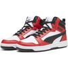 Sneaker PUMA "REBOUND V6", Gr. 43, bunt (puma weiß, puma schwarz, for all time rot), unifarben, sportlich, Schuhe
