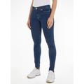 Skinny-fit-Jeans TOMMY JEANS Gr. 28, Länge 32, blau (dark denim) Damen Jeans Röhrenjeans