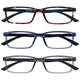 Opulize See-Brille Blaulichtfilter 3er Pack Schmal Rahmen Federscharniere Verbessern Den Schlaf Computerbrille Gaming Entspiegelt Braun Transparenter Blau Grau Herren Damen BBB9-237