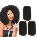 FASHION IDOL Afro Kinkys Bulk Human Hair for Dreadlock Extensions 10 Inches 3 Packs 150 Gram Natural Black Loc Repair Afro Kinky Braiding Human Hair for Locs 5.3 Oz