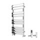 Warmehaus Minimalist Bathroom Flat Panel Heated Towel Rail Radiator Ladder Rad 1000×450mm Chrome Modern Central Heating Radiator Warmer with Angled TRV Thermostatic Radiator Valve Set