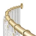 TOPROD Curved Shower Curtain Rod, Adjustable 48-72 Inches Shower Curtain Rods for Bathroom, Expandable Stainless Steel Shower Curtain Bar Telescoping Design Customized for Bath, Gold