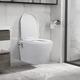 Goliraya Wall Hung Rimless Toilet with Bidet Function Ceramic Comfort Height Toilets Soft-close White