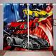 Race Sports Car Window Treatments Extreme Sports Theme Curtain Car Sports Competition Window Drapes for Boys Girls Teens Decor Automobile Style Cool Window Curtain W66*L90