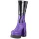 LAMODA Women's Show Off Mid Calf Boot, Back Patent Purple Flame, 6 UK