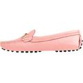 MGM-Joymod J1090 Ladies Women's Fashion Comfort Pink Leather Metal Buckle Driving Loafers Boat Shoes Moccasins Slip-on Flats 5 M UK