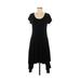 Grace Dresses Casual Dress - A-Line Scoop Neck Short sleeves: Black Print Dresses - Women's Size Medium