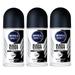 Nivea Men Bundle of 3 Nivea for Men Black & White Invisible Original 48 Hours Antiperspirant Deodorant Roll on 50ml Pack of 3
