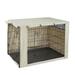 Rockever Polyester Dog Crate Cover - Durable Windproof Pet Kennel Cover for Wire Crate Indoor Outdoor Protection- Beige 37â€�(L)x 24â€� (W)x 25â€�(H) fits 36 inch crate